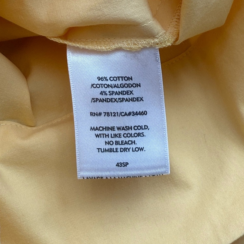 Eileen Fisher Cotton Pastel Yellow Button Shirt Cropped Wide Leg Pants SET XS - Picture 8 of 8